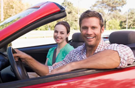 Couple with car insurance in North Carolina